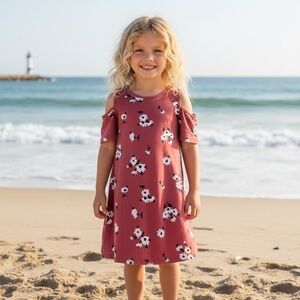 NWT Bixby (a Stitch‎ Fix Kids brand) Floral Cold Shoulder Dress Summer Vacation